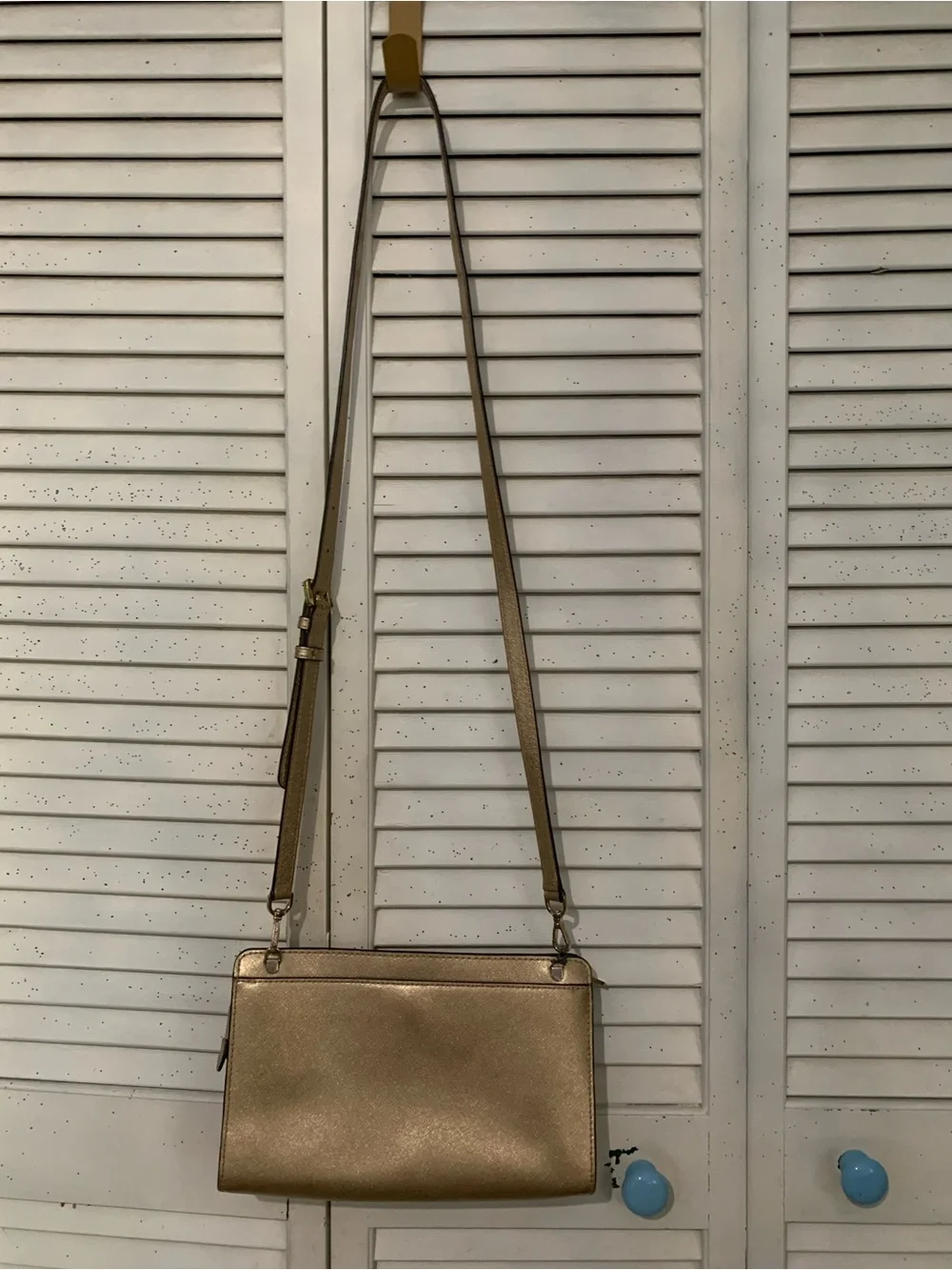 Michael Kors Jet Set Gold Metallic Crossbody Clutch Bag